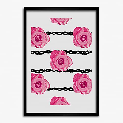 Tableau moderne 50x70 cm Tulup cadre en bois MDF et peinture de roses