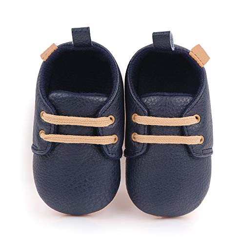 Enteer Baby Boy Shoes Soft Sole Leather Baby Sneaker Navy Us 4 #TOP4