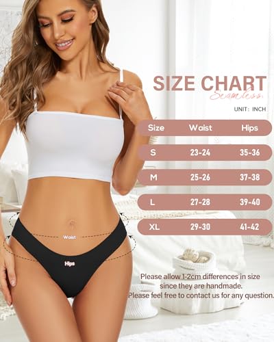 Image of Sexy Seamless Underwear Wave Edge No Show Bikini Panties V-waist Ice Silk Hipster Lady Cheeky Invisibles Briefs 6 Pack
