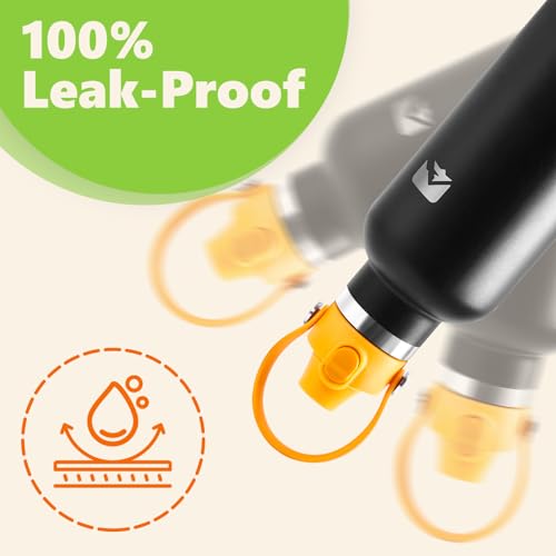 Image of EIPOSAU Auto Flip Lid for Hydro Flask Standard Mouth Bottle, Spout lid for HydroFlask Narrow Mouth Bottle, Replacement Lid with Button Lock