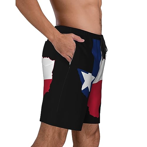 Texas map Flag Mens Swim Trunks Quick Dry Swim Shorts Swimwear Bathing Suits with Pockets2