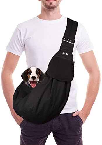 SlowTon Pet Carrier, Doggie Watrproof Cat Hand Free Sling Carry Dog Papoose Carrier Adjustable Padded Shoulder Strap Tote Bag with Front Pocket Safety Belt Outdoor Traveling Puppy Carrying