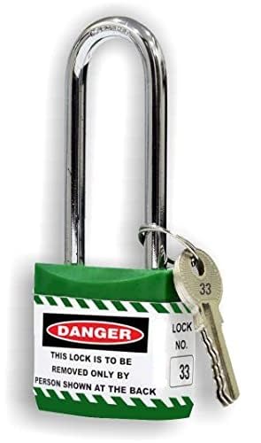 Loto Industrial Safety Long Shackle Jacket Padlock with 3 Keys (Set of 3) GREEN-image-13