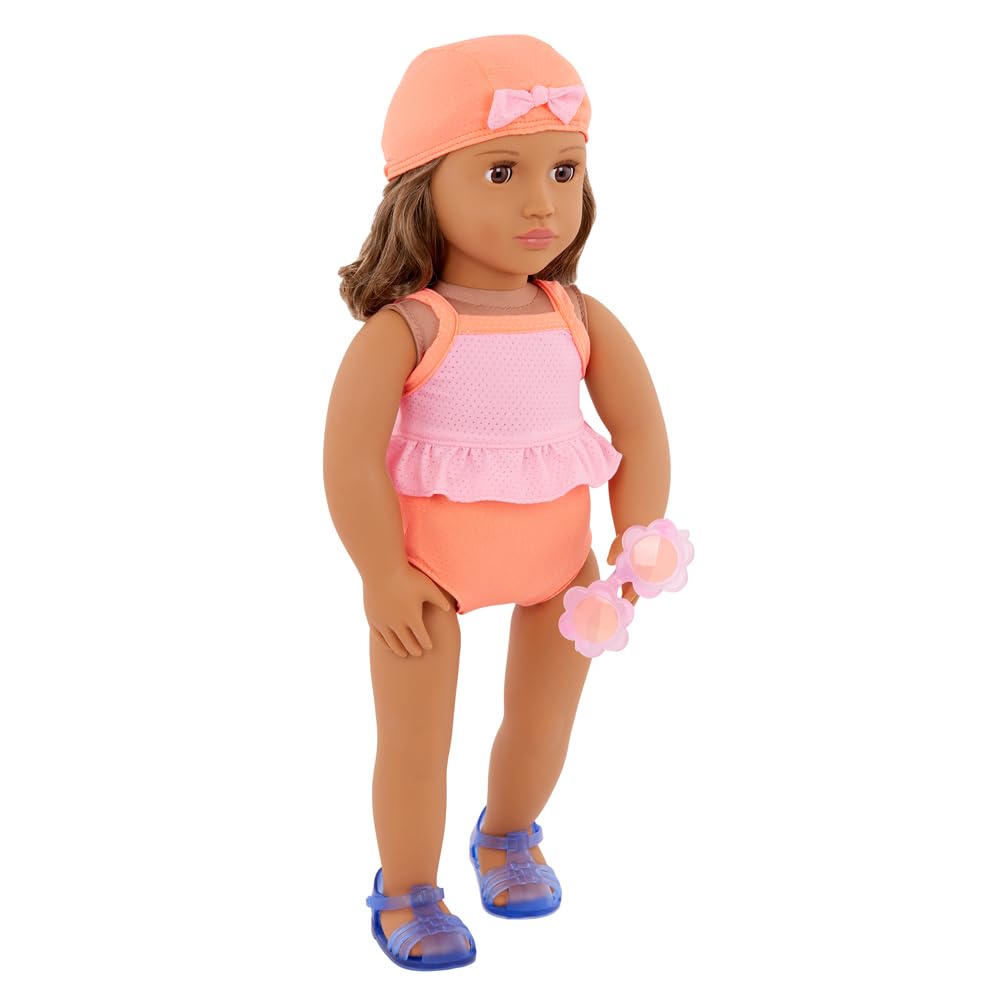 Our Generation – Vestiti per bambole da 46 cm – Con nuoto, occhiali da sole e sandali – Per bambini dai 3 anni in su, costume da bagno Floaty Fun