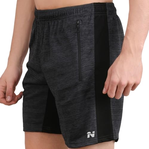 Image of NINQ Mens 2 Pack Polyester Yoga Short Men Summer Running Gym Sports Shorts with Pockets Shorts for Men (in, Alpha, M, Regular, Black)