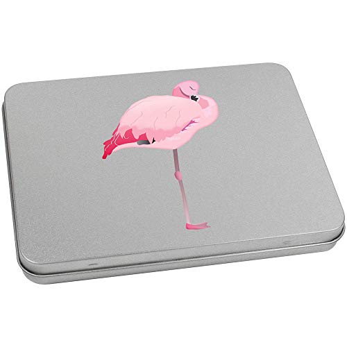Azeeda 170mm 'Sleeping Flamingo' Metal Hinged Tin/Storage Box (TT00101953)