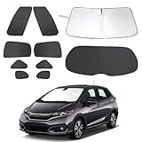 10PCS Windshield Sun Shade Custom Fit for 2015-2020 Honda Fit Accessories Foldable Sunshade Side Rear Window Shade Cover Full Set Privacy Protection Keeps Car Cool