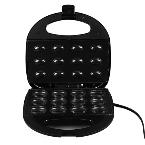 Walnut Cookie Maker 12 Pcs Non Stick, Electric Oreshki Maker Double Sided Walnut Cookie Maker Oreshek Nutty Maker US Plug 110V, 9.06 * 9.06 * 3.15in Granite Oreshki