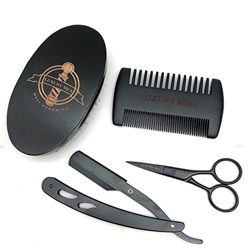 Luxury Beard Kits- Beard Kit for Men, Grooming & Trimming Tool Complete Set with Shampoo Wash, Conditioner, Beard Care Growth Oil, Balm, Brush, Comb, razor tool, Scissors & Storage Bag - Image 2