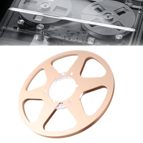 Bobine de Réception 1/4 Pouce Haute Précision en Aluminium Doré pour Bande Magnétique