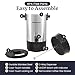 Elite Gourmet CCM-035 Maxi-Matic 30 Cup Stainless Steel Coffee Urn Removable Filter For Easy Cleanup, Two Way Dispenser with Cool-Touch Handles Electric Coffee Maker Urn, Stainless Steel