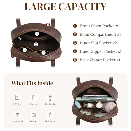 S-ZONE Large Leather Shoulder Bags for Women Circle Trendy Bag Round Purses Designer Handbag4