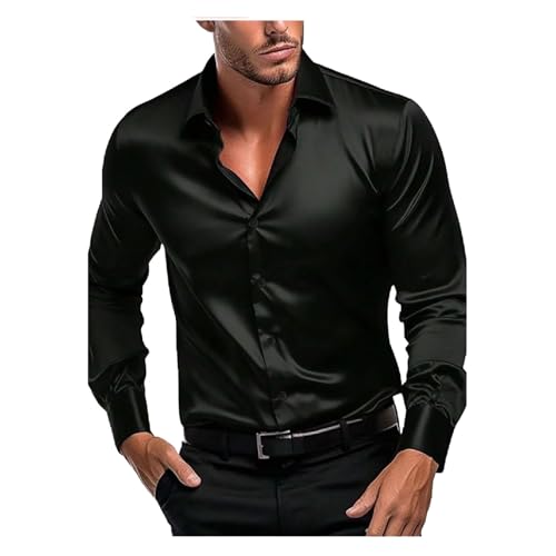 Men Spring Smooth Glossy Satin Color Lightweight Fashionable Business Office