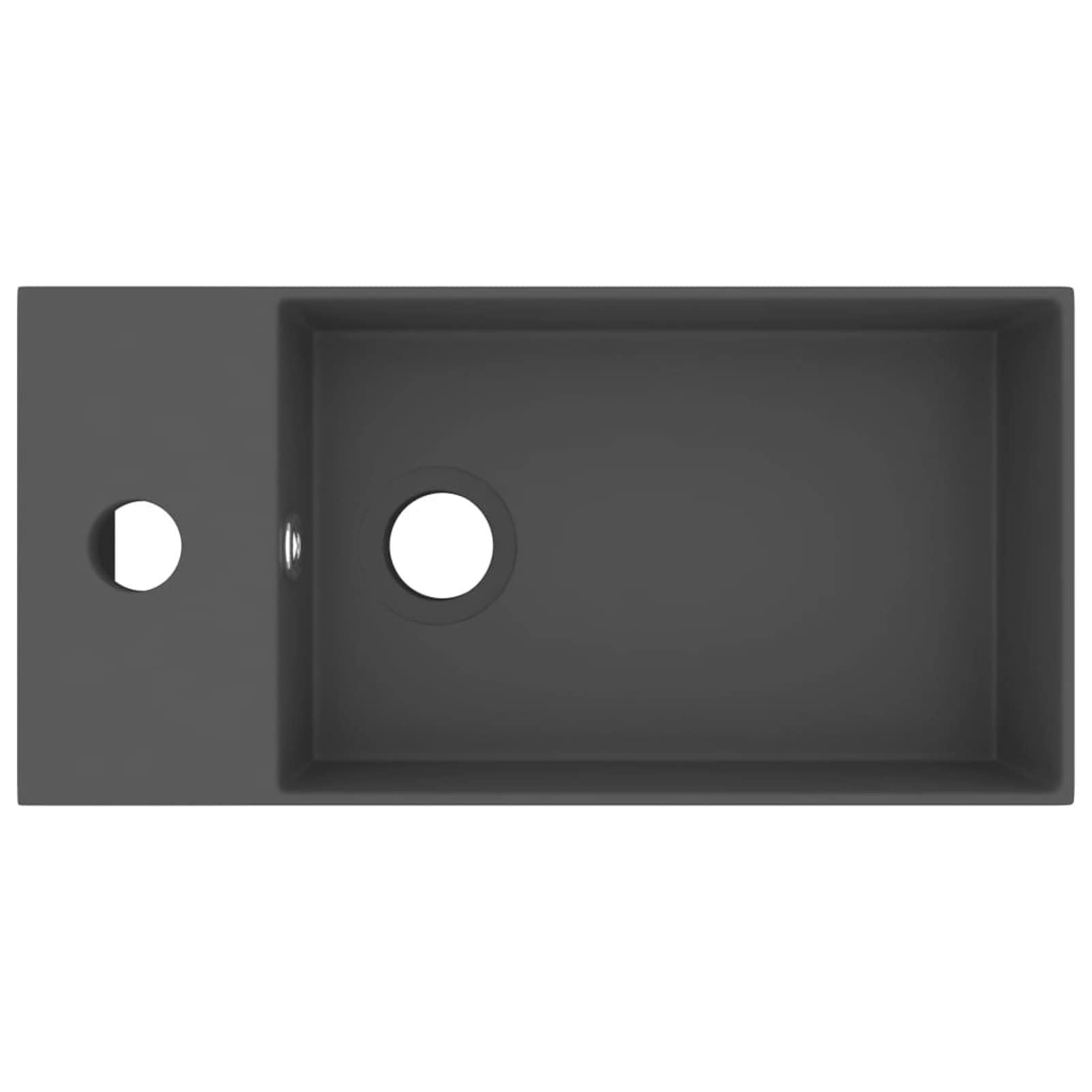 ShGaxin Lavabo con rebosadero cerámica Gris Oscuro, Fregadero, Lavabo Baño, Lavamanos Baño, Lavatorio Casa De Banho, Mueble Lavabo sobre Encimera
