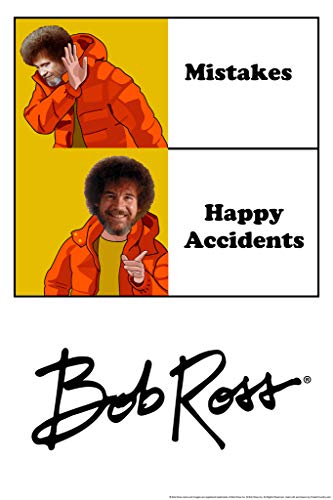 Bob Ross Happy Accidents Funny Meme Bob Ross Poster Collection Art Painting Happy Accidents Motivational Poster Funny Afro and Beard Cool Wall Art Print 12x18