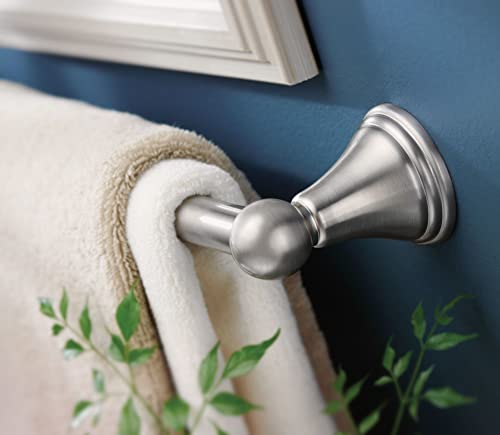 Image of Moen Preston Collection Brushed Nickel 18-Inch Single Bathroom Towel Bar, DN8418BN (Pack of 4)
