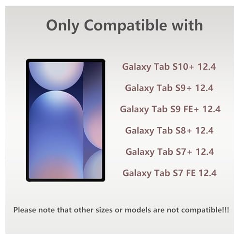 Image of RTSY Magic Style Keyboard for Samsung Galaxy Tab S10 Plus, S10+, S9 Plus, S9+, S9 FE Plus, S8 Plus, S7 Plus (12.4 Inch) with 7-Colors Backlit & Multi Touch Trackpad, Floating Cantilever Design. LED