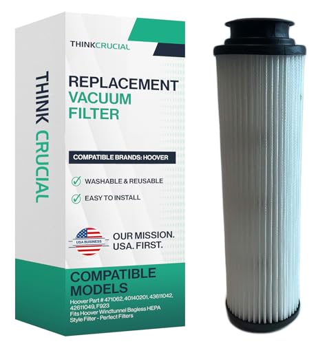 Crucial Vacuum Filter Replacement Parts Compatible With Hoover Part # 471062, 40140201, 43611042, 42611049, F923 - Fits Hoover Windtunnel Bagless HEPA Style Filter - Perfect Filters - Bulk (1 Pack)