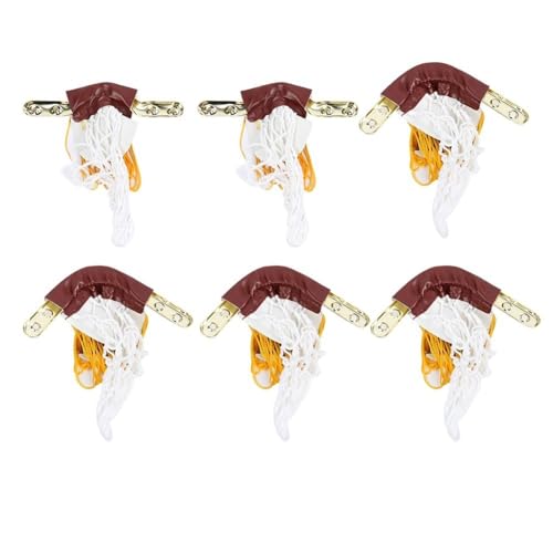 Chiffonade Billiard Ball Net Pockets Set – Cloth and Faux Leather Replacement Bag Billiards Storage Basket with Iron Corner Edges for Standard Pool Tables