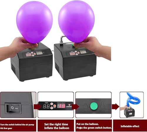 Elektryczna pompka balonowa, przenośna pompka 120 W, z funkcją pamięci i czasu, profesjonalna automatyczna dmuchawa do dekoracji imprezowych