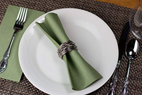 Simulinen Colored Disposable Dinner Napkins – Decorative, Linen-Feel, Elegant & Cloth-Like – Olive Green - Absorbent & Durable - Weddings, Parties And Holidays! – Perfect Size: 16"X16" Box Of 50 #TOP3