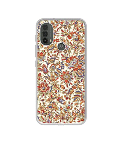 Image of Floral Design Printed Silicon Soft TPU Back Case Cover for Motorola Moto E30 4G / E40 4G