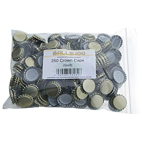 Pack of 250 Gold Crown Bottle Caps Cover