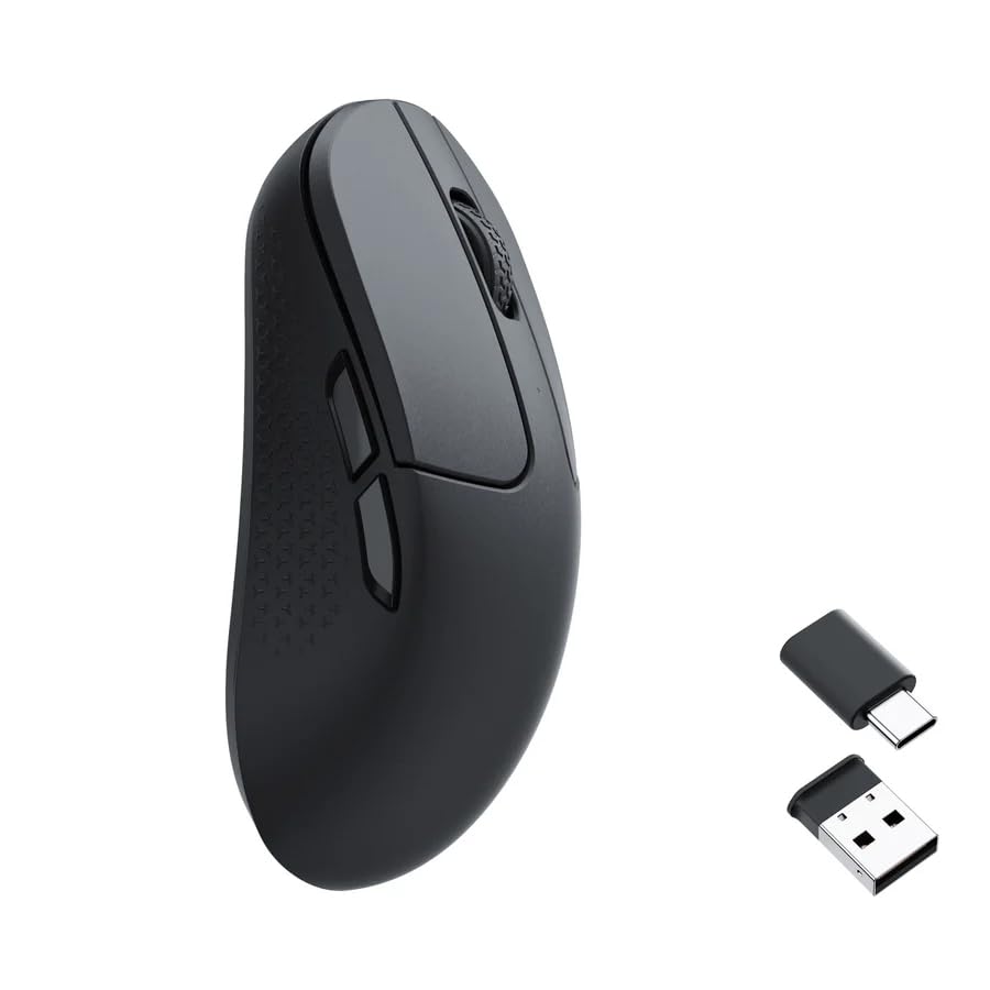 Keychron M3 Souris Optique sans Fil, 2.4GHz/Bluetooth 5.2/, 1000 Hz, Programmable avec Launcher, PixArt 3311, jusqu'à 12000 DPI/300 IPS, Léger et Ergonomique pour Windows, Mac et Linux - Noir