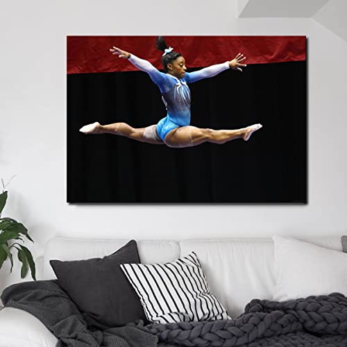 Simone Biles Poster Usa Women's Olympic Gymnastics Canvas Print Photo Wall Art Sports Poster Room Decor (12X18Inch No Frame) #TOP3