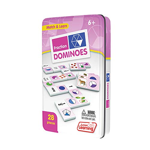 Junior Learning Jl485 Fraction Dominoes, Multi 7.8 H X 4.7 L X 1.5 W & Jl486 Time Dominoes #TOP3