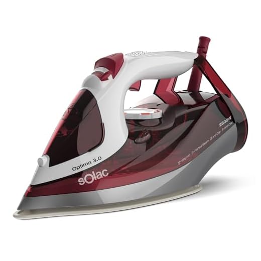 Solac PV2029 Optima 3.0 - Plancha de vapor, 2800W, golpe vapor 180g/min, vapor continuo 40g/min, suela cerámica, punta de precisión, doble sistema antical, función autolimpieza, sistema antigoteo