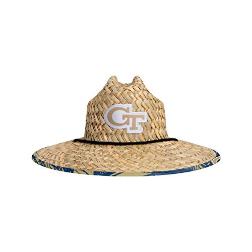 Image of FOCO Men's NCAA College Team Logo Floral Straw Sun Hat
