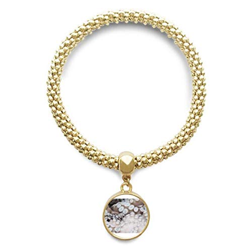 Bijoux animaux marins bracelet squid tentacule pendentif rond couleur or pour femme