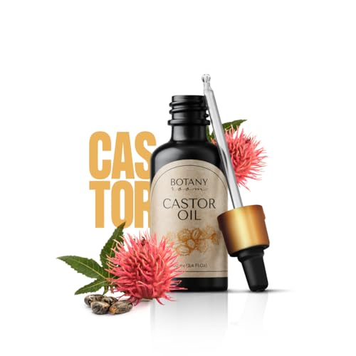 Aceite de ricino orgánico 100 ml de BotanyRoom® – 100% puro, natural y prensado en frío – pestañas, cejas, pelo, barba, uñas – Vegano y Cruelty Free – Castor Oil Nature's Beauty Secret.