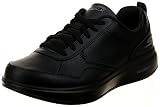 Skechers Mens Gowalk Steady-Relaxed Fit Full Leather Lace-Up Performance Walking Shoe Sneaker, Black