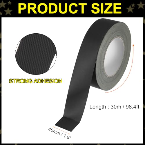 Image of MECCANIXITY Insulating Acetate Cloth Adhesive Tape, 1.6in x 98ft Black Electrical Heat Resistant Fabric Tape with Paper for Laptop Electric Automotive Guitar Repair Wire Harness