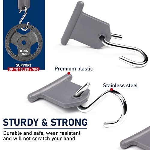 TAKAVU Awning Hooks, 12pcs Stainless Steel & Plastic, Storage Hook for RV, Camper, Camping, Indoor Outdoor Decor, 15lbs Weight Capacity