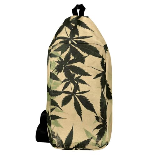 Sac à dos à bandoulière feuilles de chanvre contre le mal de dos