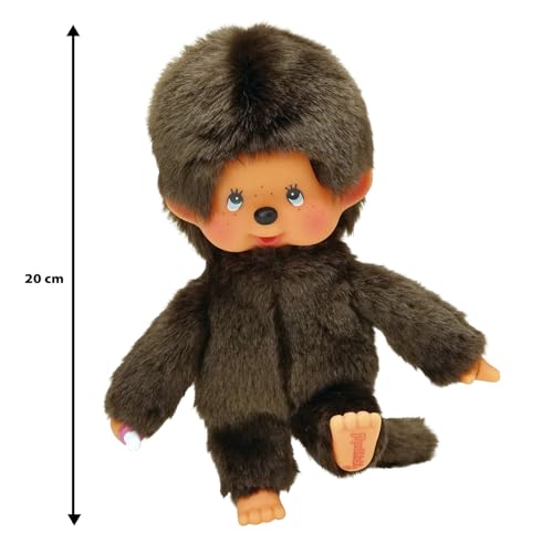 Bandai Monchhichi Peluche Monchhichi veste en jean Peluche iconique des années 80 Peluche toute douce 20 cm pour enfants et adultes SE23396 - vue 9