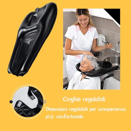 CUEMOON Tragbares Haarwaschbecken für professionelle Friseure, Kopfstütze Zum Waschen von Haaren Waschbecken Zuhause, Mobiles Waschbecken, aufblasbares Haarwaschbecken