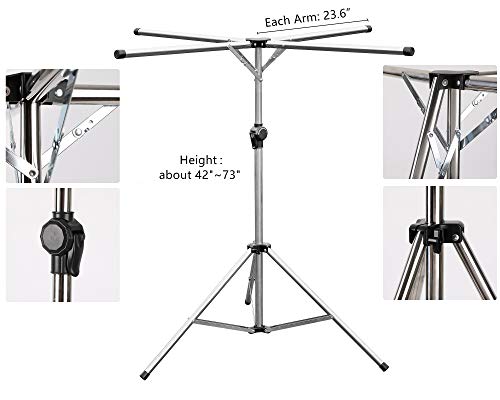 Pengke Foldable Clothes Drying Laundry Rack Portable Space Saving, Adjustable High Capacity 4 Poles Stainless Steel Laundry Drying Rack #TOP1