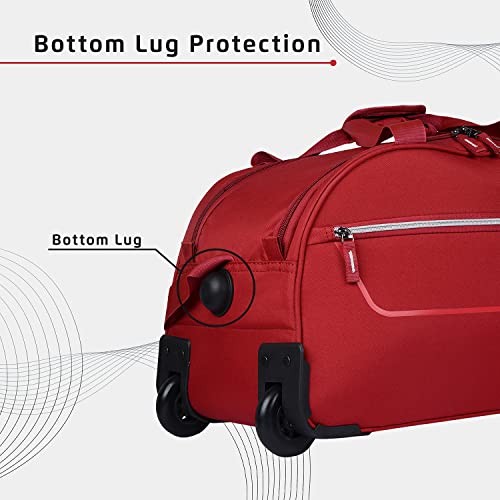 Image of Safari Arc Polyester Duffle Bags for Travel 66 cm 2 Wheel Travel Bags for Luggage Red Luggage Bag Strolley for Men and Women