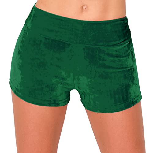 Image of ALWAYS Velvet Shorts - High Waist Stretch Velour Mini Shorts for Dance, Yoga, Casual Wear