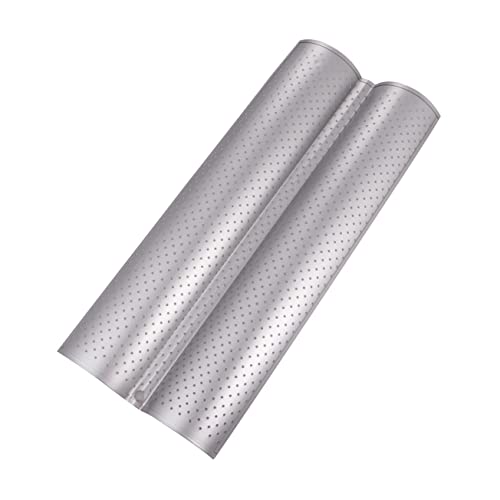 OKUMEYR Non-stick Baking Tray Slots Premium Baking for Home Restaurant Use Wavy Design for Even Heat Distribution Compact Tool for Bread Easy to Clean Silver Finish