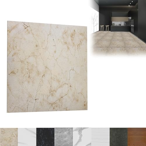 LZQ Lot de 54 revêtements de sol en PVC autocollant - 30 x 30 cm - Carreaux de sol en vinyle - 5,02 m² - Antidérapant - Résistant à l'usure - Imperméable - Pour...