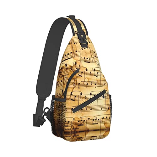 Sac à dos à bandoulière imprimé notes de musique pour le plein air - 2