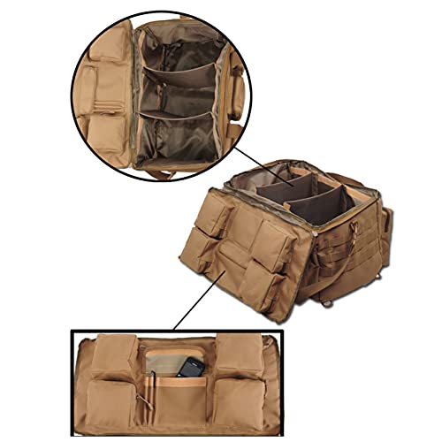 Sparklekle Military Duffel Bag 50L Gym Bag for Men Convertible Weekend Backpack for Sports Travel Camping (Black)