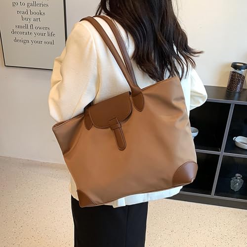 Large Capacity Retro Oxford Tote Bag for Women,Casual Travel Shoulder Bag, Trendy Daily Work Commuting Bag Reusable3