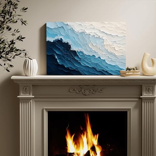 Affiche sur toile de vagues d'océan 70x100 cm pour décoration de salon - 3