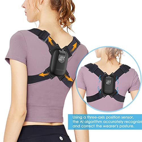 Kjhd Smart Posture Corrector Strap Adjustable Corrector Back Waist Support Spine Brace Belt Postural Trainer (Color : Black, Size : 110 * 80 * 15Mm) #TOP2